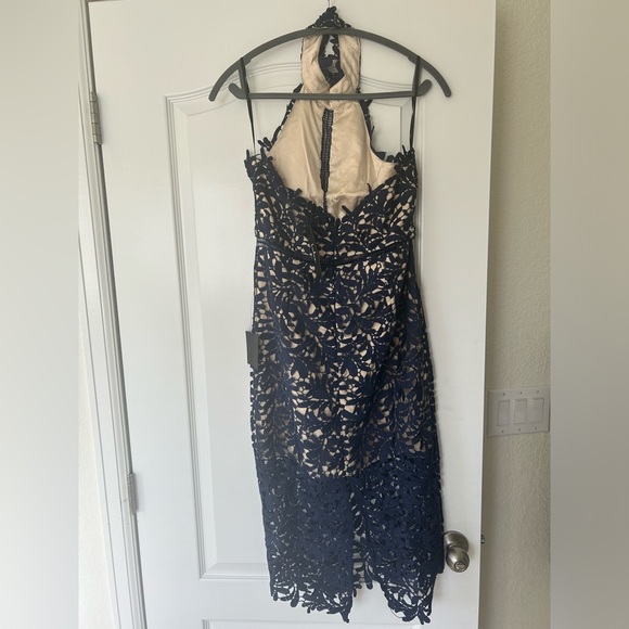 NWT LULUS Women’s Divine Destiny Navy Blue Lace Midi Dress - Picture 12 of 14